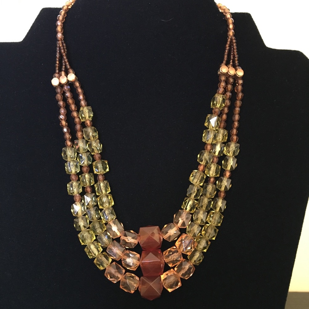 Green and Brown Lucite Necklace